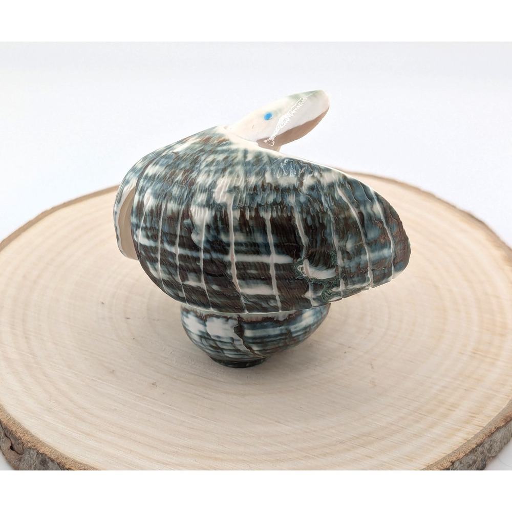 Zuni Animal Fetish - Green Snail‎ Shell Signed Native American Spirit Animal - Picture 4 of 9